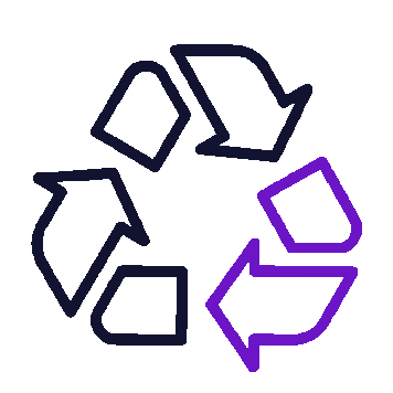 Icon animated of a recycling loop