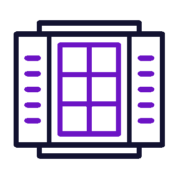 Animated icon of a window opening
