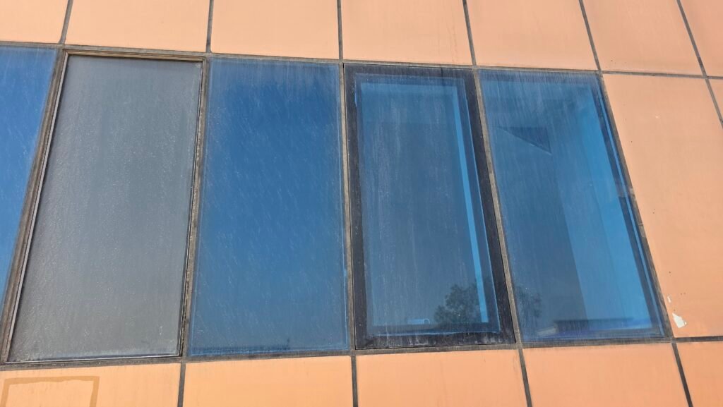 Glass corrosion on a window in Dubai (Al Quoz)